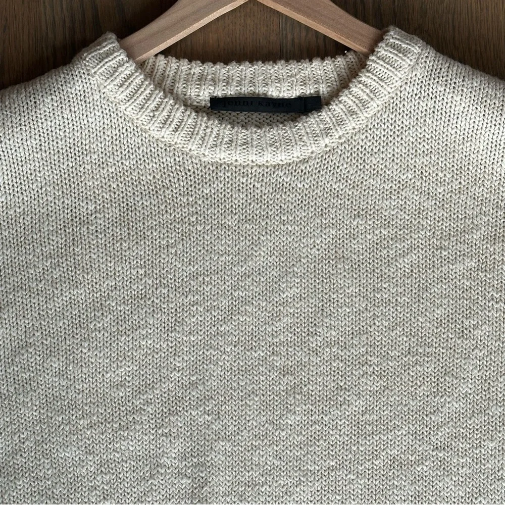NWOT Jenni Kayne Cotton Boyfriend Sweater in Ivory Size Medium - Picture 4 of 7